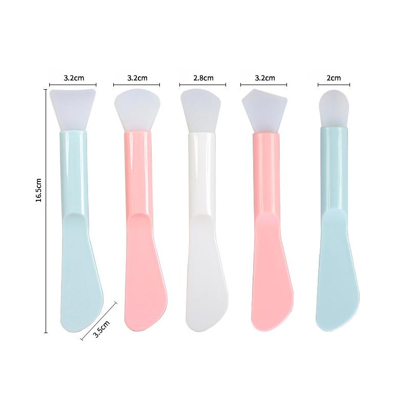 Double-Ended Silicone Mask Brush Mixing Stick Mask Scraper Soft-Tipped Spa Tool Makeup Brush