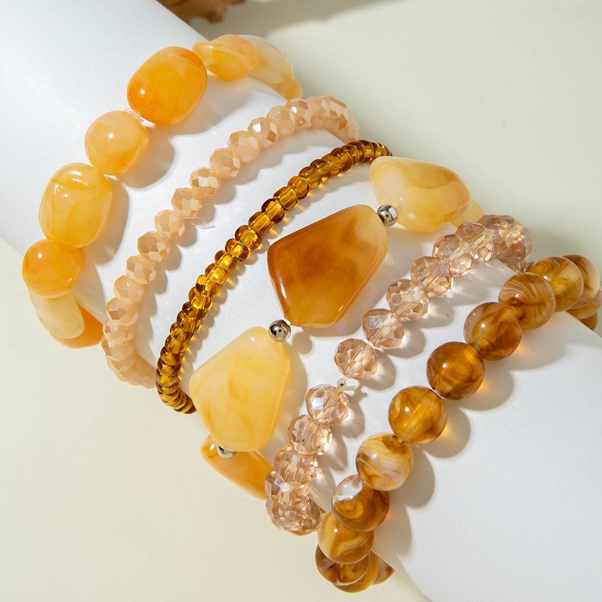 Ретро-браслет из смолы с преувеличенными бусинами, универсальный акриловый браслет, оптовая продажа