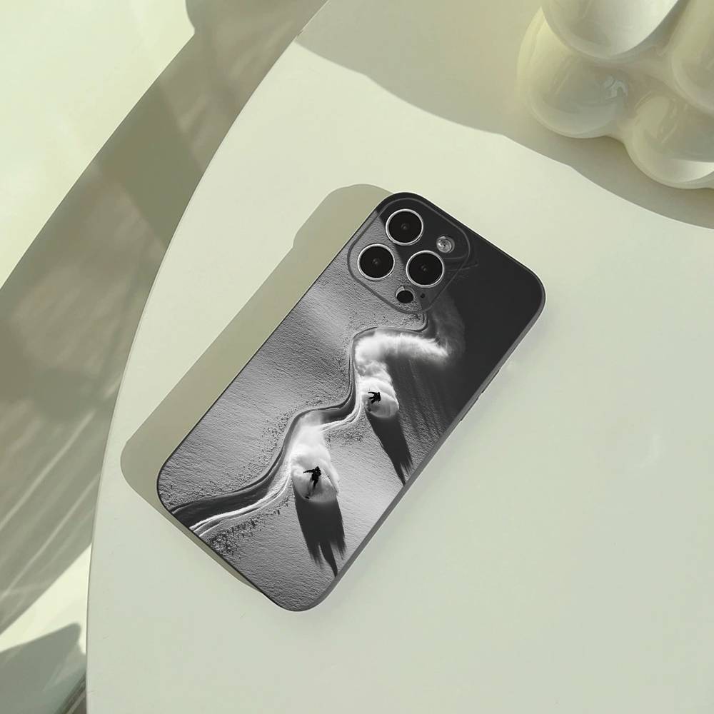 

Snow Mountain Skiing Ski Phone Case For iPhone 17,16,15,14,13,12,11 Pro Max,16Plus,XS Soft Black Cover iPhone16e
