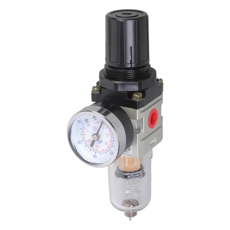 High Efficiency Air Filter & Pressure Regulator Combo 1/4 BSPT Aluminum Pneumatic Air Tool for Industrial Application