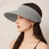Straw Sunscreen Hat Women's Summer Vacation Empty Top Straw Hat Rollable Large Brim Uv Protection Sunshade Hat