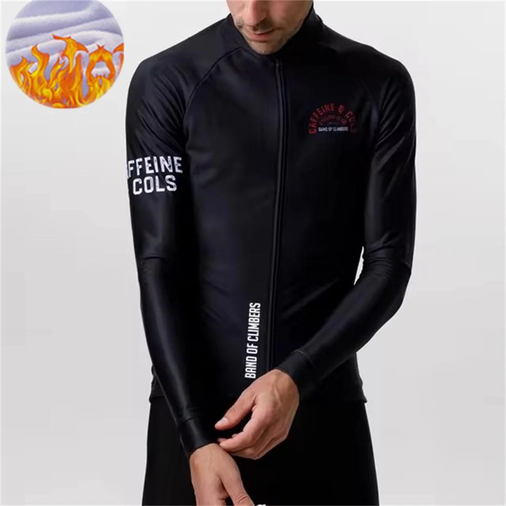 Winter Jacket Thermal Fleece Cycling Jacket of Climbers Men Long Sleeve Clothing Warm Tops Road Bike Outdoor Sports MTB Winter