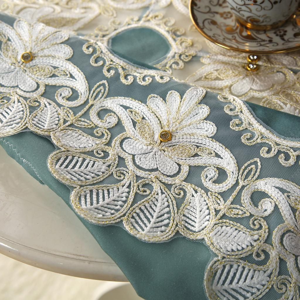 New Light Luxury Tablecloth Suede Plate with Embroidered Diamond High-Grade Tablecloth Home Decorative Tablecloth
