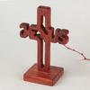 Simple Red Rosewood Hollowed Out Carving Jesus Cross Home Accessories