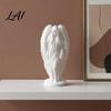 Desktop Ornament for Study 3D Printed Hooded Angel Figurine Elegant White Winged Statue Peaceful Home Accents European Style Minimalist Sculpture