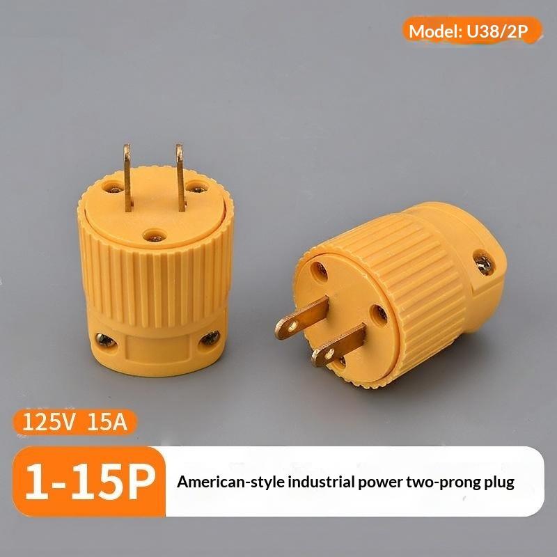1Pcs Detachable Assembly In-Line Power Cord Plug 125V American 15A Nema 1-15P 5-15P Us Industry Waterproof Wiring Plug Connector