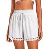 Women's Cotton Blend Lace Bohemian Shorts Adjustable Waist Comfort Wear For Beach Commuting S To 2XL Size