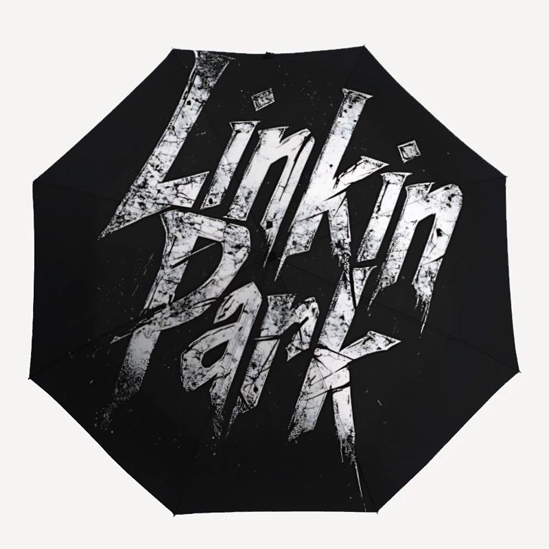 

1 шт. Парасолька-тростина Linkin Park Music з автоматичним відкриттям/закриттям, Складана парасолька, Портативна компактна парасолька для подорожей, Подарунок на День народження/Різдво для чоловіків та жінок