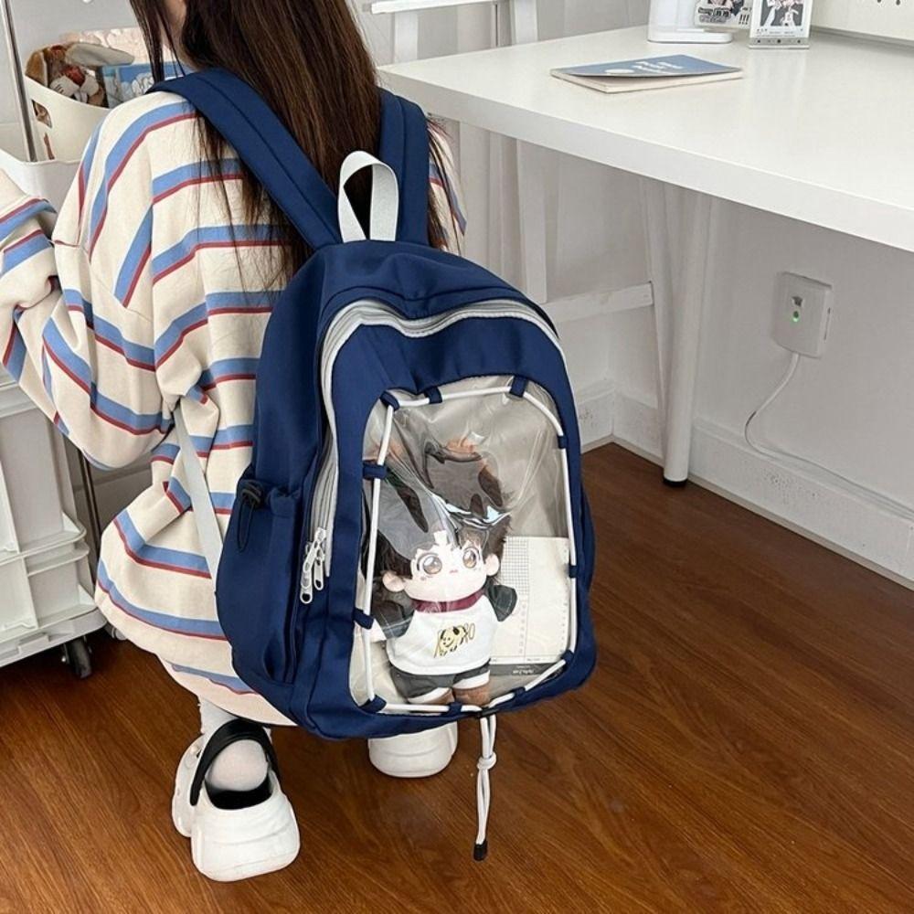 Nylon Cotton Doll Ita Bag Schoolbag Transparent Backpack Creative Doll Display Storage Bag  Outdoor