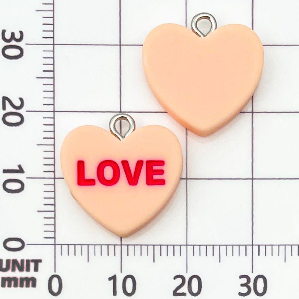 12-Color Resin Heart LOVE Letter Pendants for DIY Jewelry