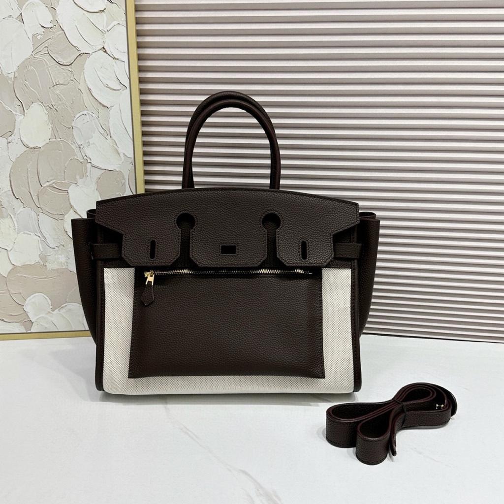 Fubao Leather Contrasting Color Splicing Eversion Retro Commuter Handbag Messenger Bag Women's Bag Single Shoulder