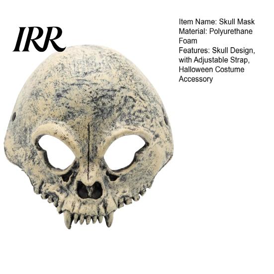 Masque Crâne Durable Halloween Masque Demi-Visage, Horreur avec Sangle Réglable, Mascarade Effrayante pour Hommes Adultes, Accessoires de Fête Déguisement Cosplay Œil Creux