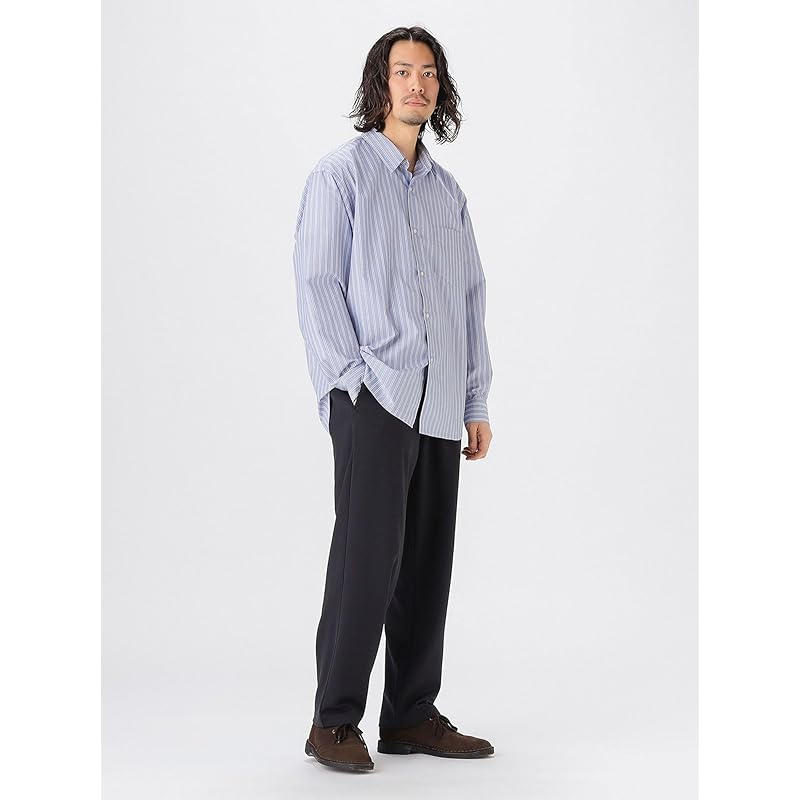 [Beaming life store by BEAMS] L/S shirt polyester broad regular color shirt 25SS men's BLUE_STRIPE S_92110375147