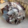 Three Wolves  Pattern, Automatic Folding Umbrella, Portable and Foldable Design, 8 Ribs, a Christmas or Birthday Gift.