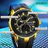 SANDA G Style Men Sport Watch Luxury Waterproof Chronograph Quartz Wristwatches LED Analog Digital Date Week Multifunction Clock