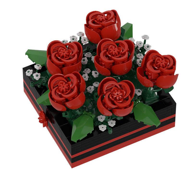 Bionic Eternal Flower Building Blocks: Sunflower and Rose Assembly Toy for Children