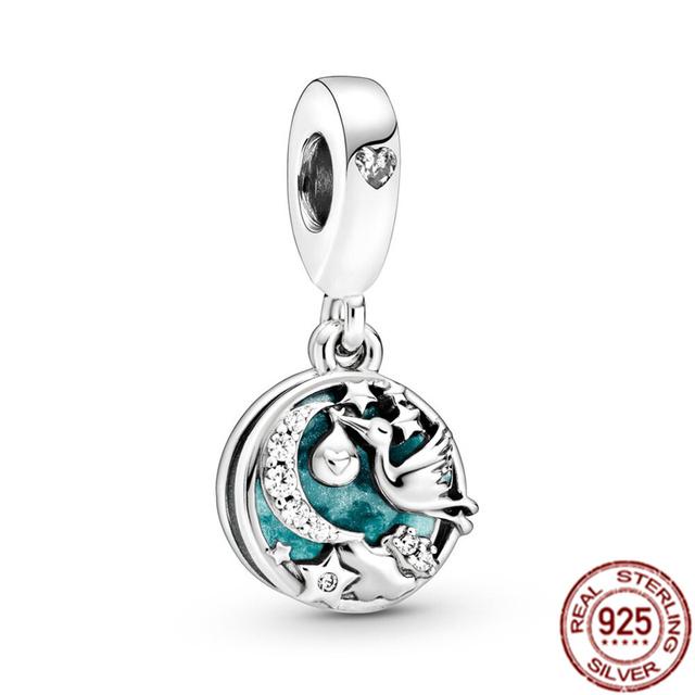 Anhänger mit mehreren Mustern für Armband/Halskette aus 925er-Sterlingsilber, Charm-Perlenschmuck, MOM, Festival