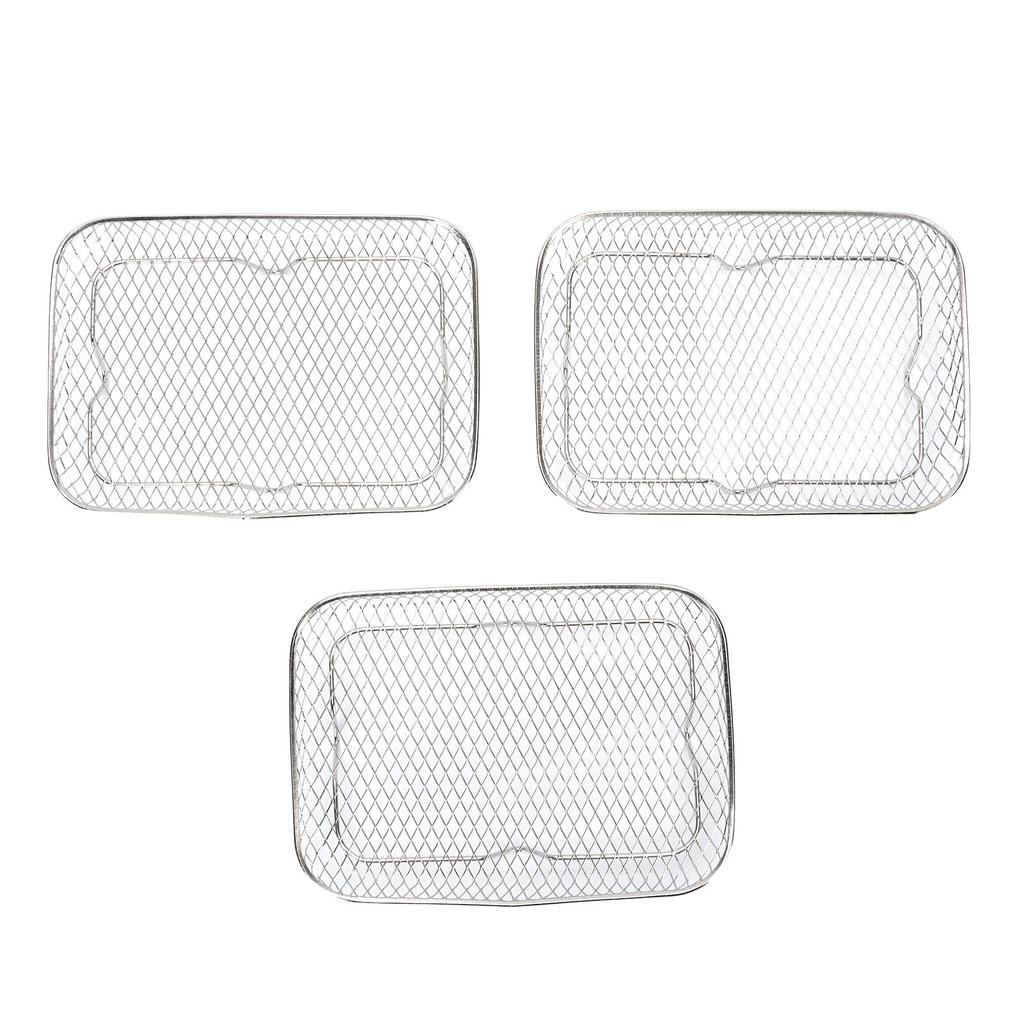 3PCS Fryer Rack Set 304 Stainless Steel Stackable Multi Layer Rectangular Dishwasher Safe Fryer