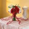 Bröllopsbuketter för Brud Brudtärna Konstgjord Fusk Silke Ros Blomma Brudbukett för Bröllop Bal Ceremoni Hemkomst Jubileum Dekor