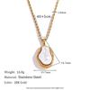MamacitaSlay Stainless Steel Imitation Baroque Pearl Pendant OT Buckle Necklaces Women's Elegant Waterproof Neck Jewelry Gift