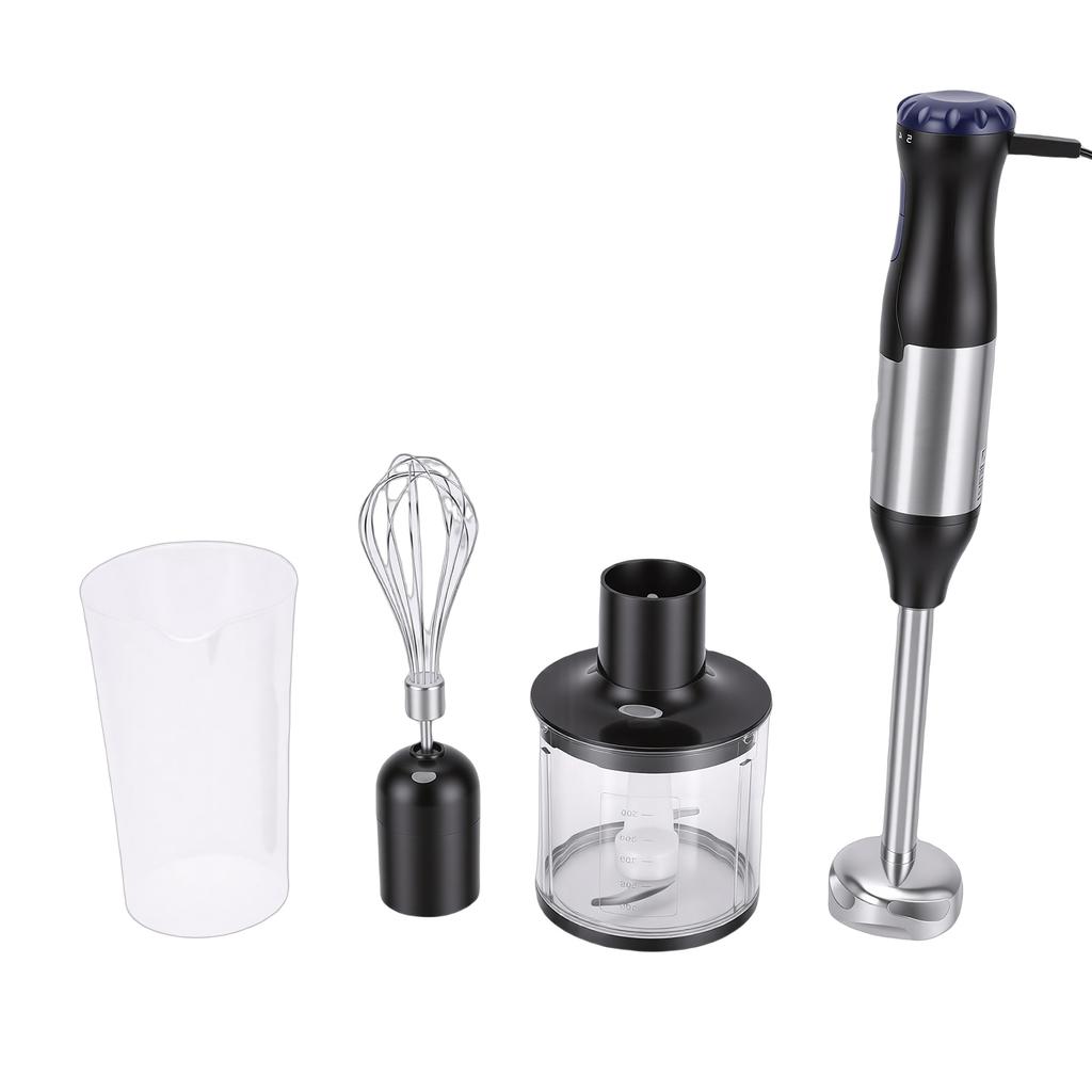 Immersion Hand Blender 4 in 1 20 Speeds Food Processor Stick Blender Stainless Steel with Boost Button 500W