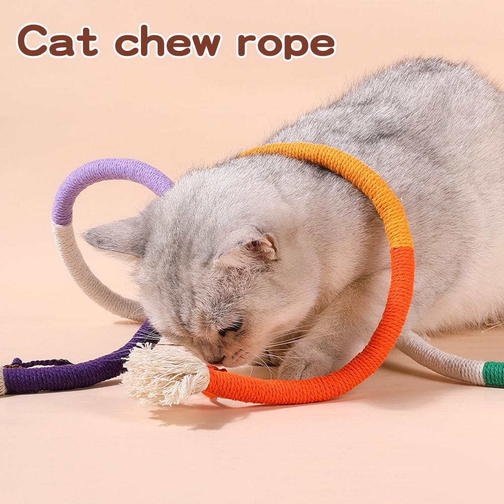 Cat Toys Chew Ropes, Interactive Molar Cotton Chew Rope Toy Teeth Cleaning, Safe Catnip Toys for Cats Rope Chew Toy Pet Supplies