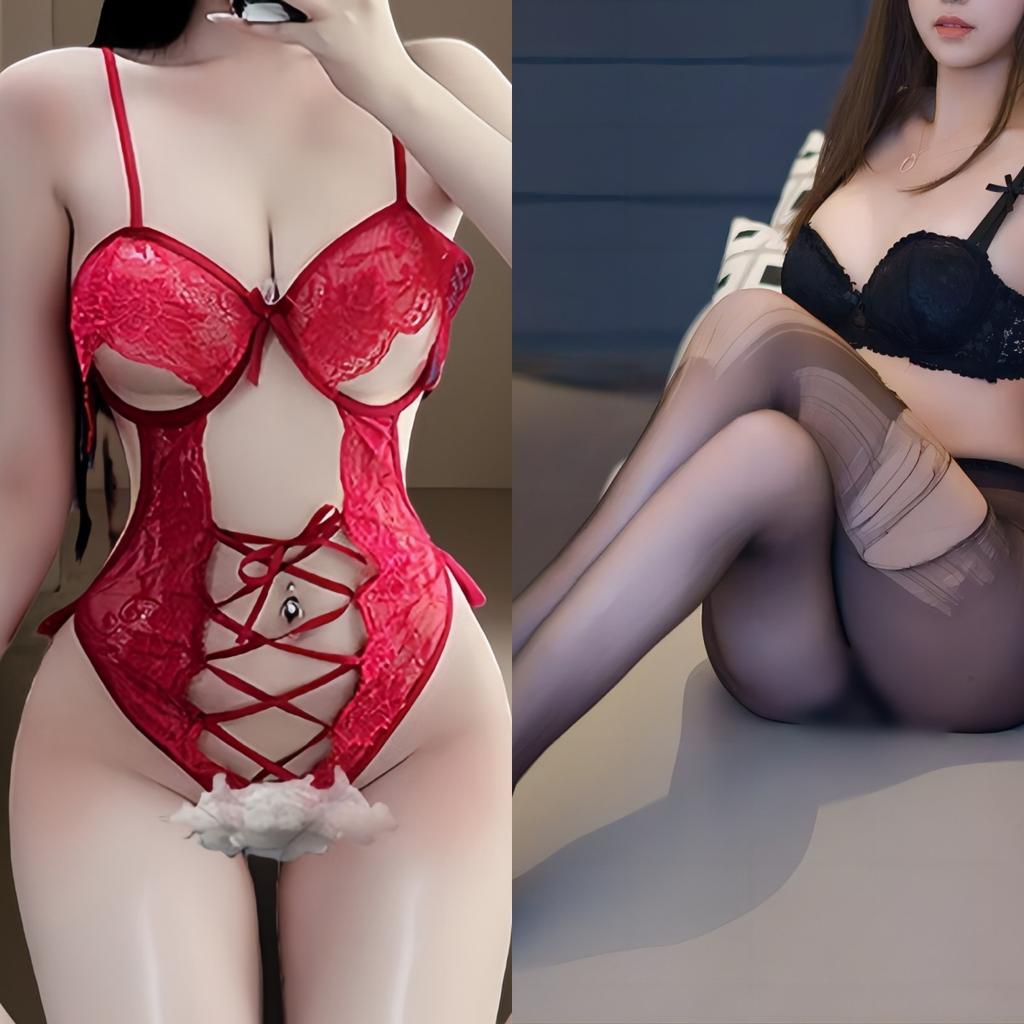 Sexy underwear Sexy small chest steel ring onesie Passion temptation Hollow breast suspender Lace free suit women