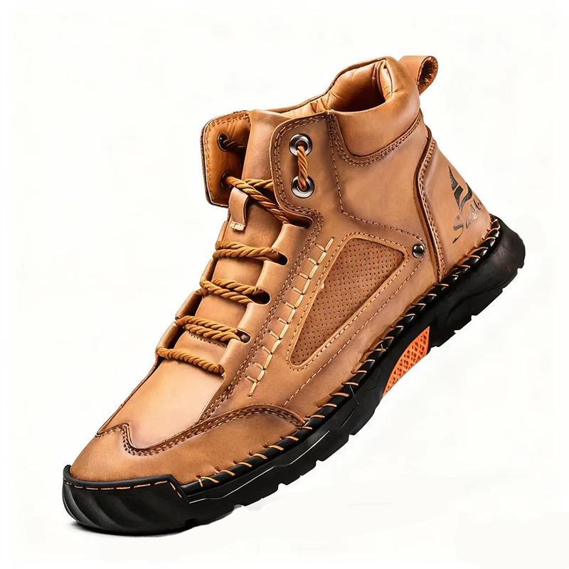 Men's Plus Size Martin Boots - Stylish High-Top Work Shoes for Autumn/Winter, Height-Boosting and Versatile for Outdoor Wear