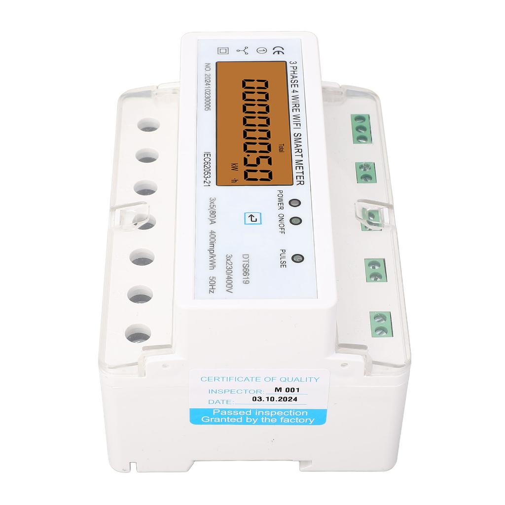 WiFi Smart Energy Meter 3 Phase 4 Wire APP Remote Monitoring DIN Rail Smart Power Meter with Switch 