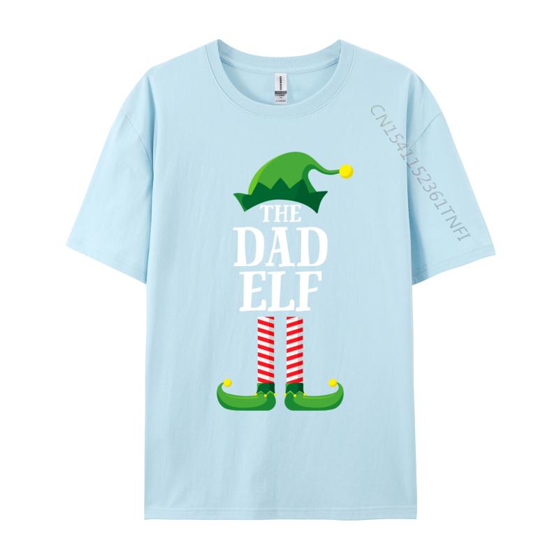 Dad Elf Matching Family Group Christmas T-Shirt Casual Cotton Men's Tees Fashionable Fitted Tshirts Funny Design