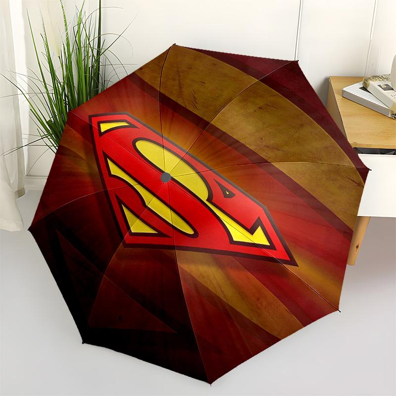 

1pc Superman Symbol Circular Design Umbrella with Plastic Handle,Suitable for All Seasons Travel Outdoor Multi-functional UmbrellaDCS113