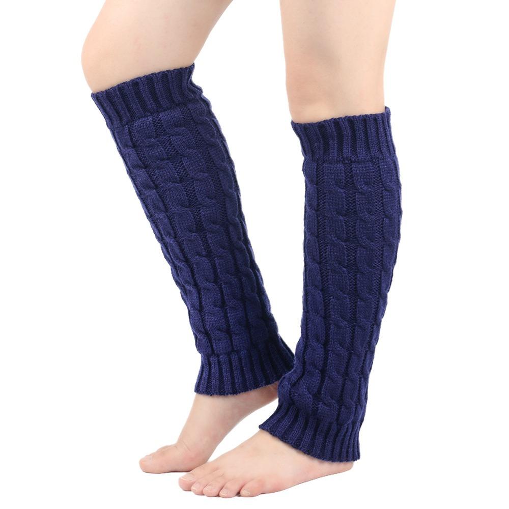 Crochet Jacquard Women Leg Warmers Knee Length Foot Covers Fashion Boot Leg Sleeve Autumn