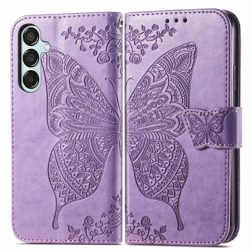 Hot Sell Wallet Phone Case with Stand for Galaxy M15 A15 A25 A35, for Samsung A14/A34/S24 Butterfly Printed Flip Case Pouch