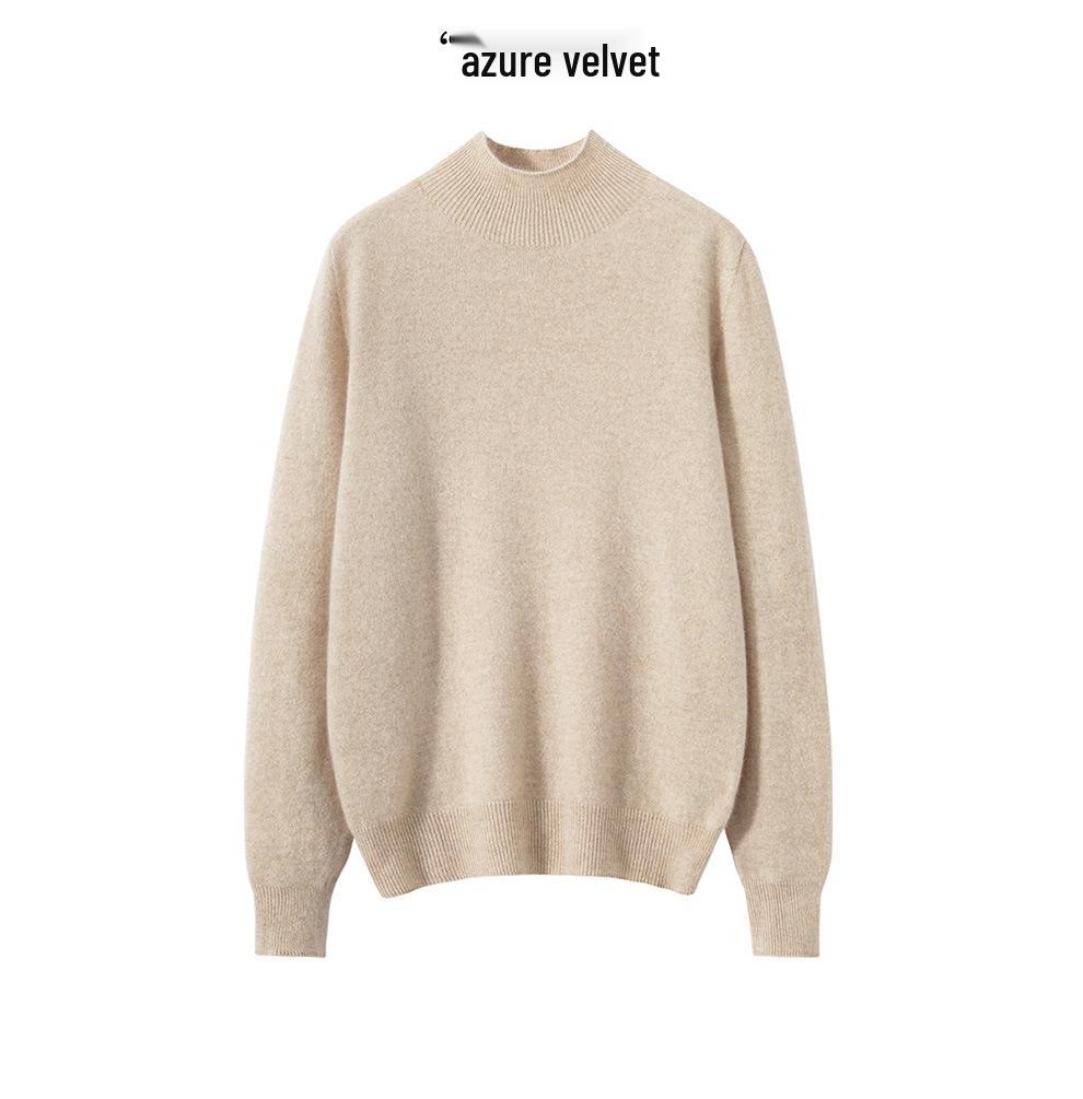 Women's Seamless Half-High Cashmere Sweater - Versatile, Comfortable, Fashionable Knitwear for Autumn & Winter.