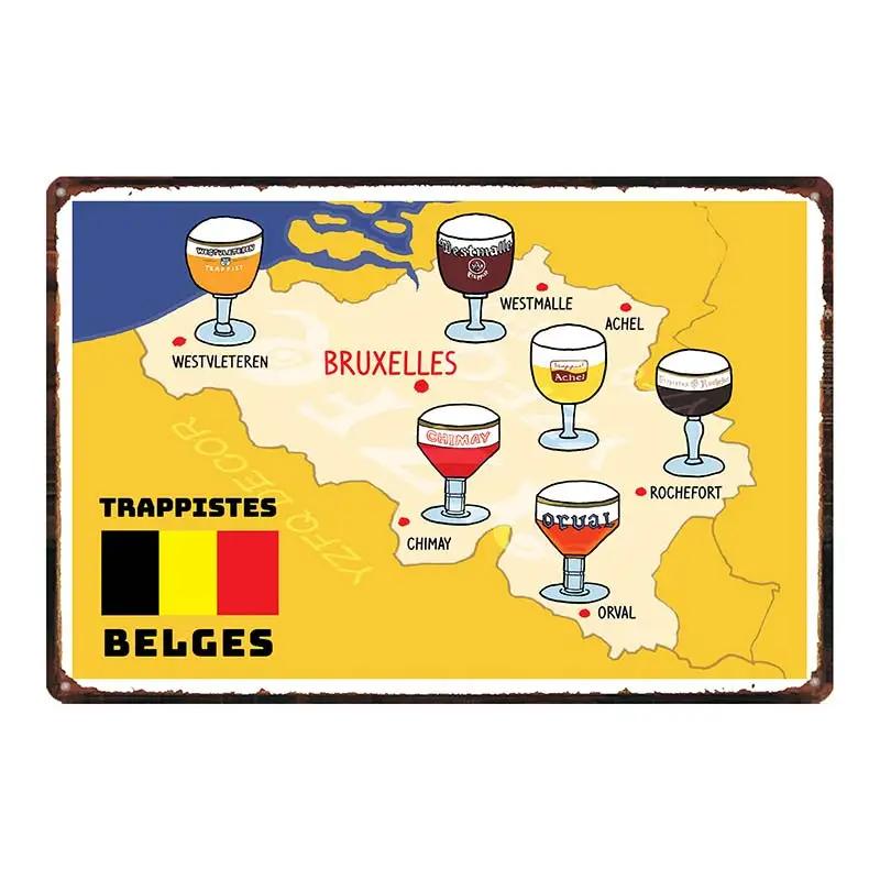 Belgian Beer Jupiler Duvel  Metal Plate Wall Pub Kitchen Restaurant Home Art Decor Vintage Iron Poster Gift 8x12inch DU-6718B