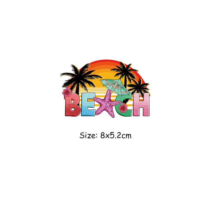 

Пляжная термонаклейка Palms на одежде, футболка с термопрессом, термопресс, аппликация Parches, толстовки Ropa, тканевые нашивки «сделай сам»