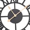 Metal Wall Clock Decor Battery Operated Silent Round Retro Style Iron Large Wall Clock for Living Room Bedroom Kitchen Office