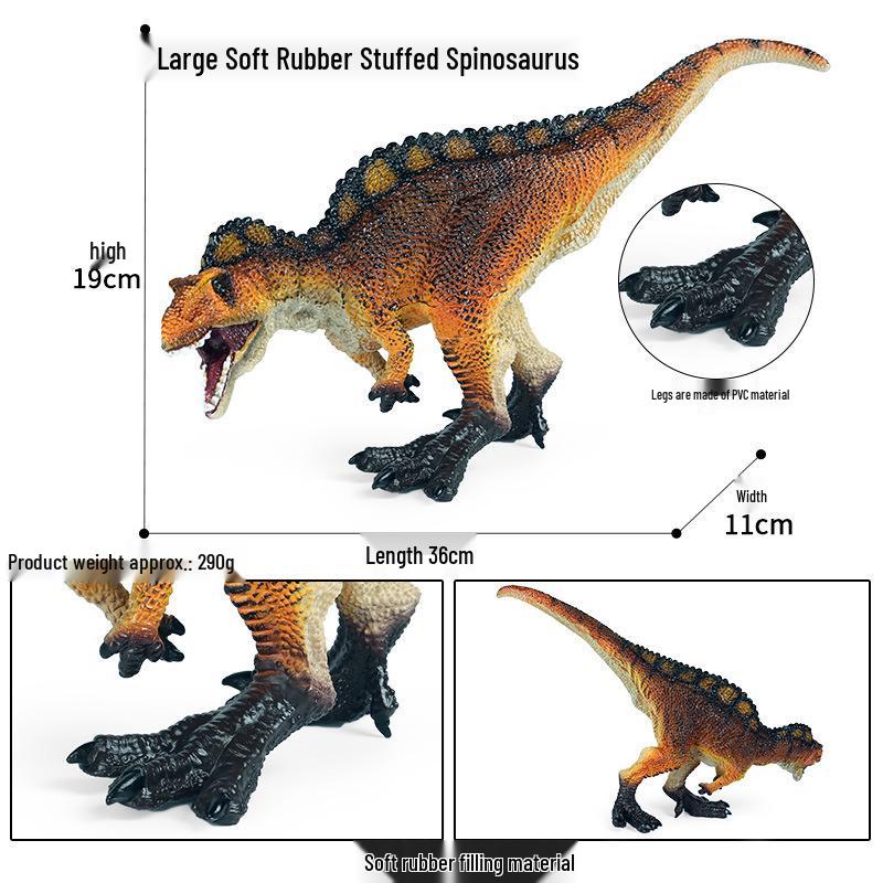 Large Soft Rubber Spinosaurus & T-Rex Dinosaur Toy for Kids - Science Education Model