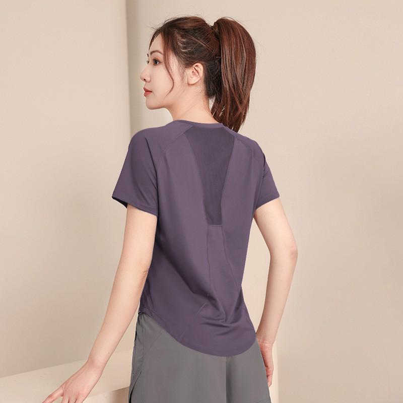 Conjunto Deportivo Transpirable de Secado Rápido para Mujer: Camiseta de Manga Corta y Pantalones Cortos para Correr para Pilates Yoga
