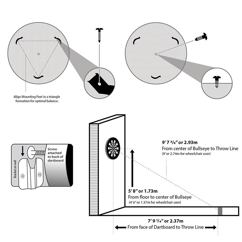 

Крепеж для дартса Комплект кронштейнов для крепления дартса Комплект крепежа Винты Настенное крепление для дартса Аксессуары