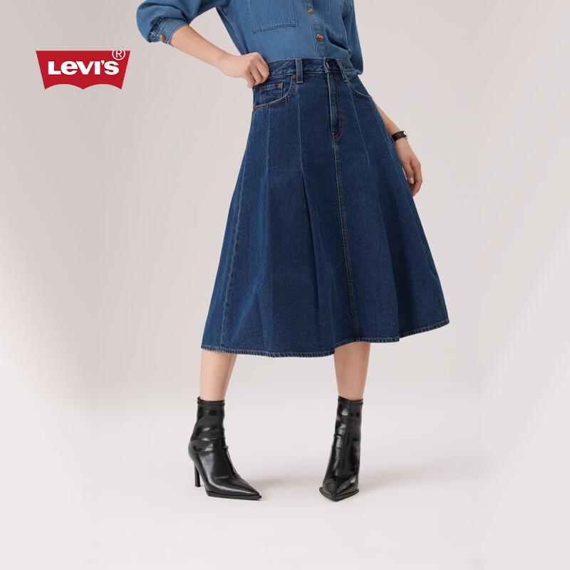 Levi's Women's A-Line Pleated Denim Skirt