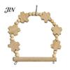 Bird Swing with Beads Parrot Perch, Solid Wood Perch Pole, Wooden Blocks And Cage Accessories Arch, Unpainted Toy for Small Medium Parrots Climbing