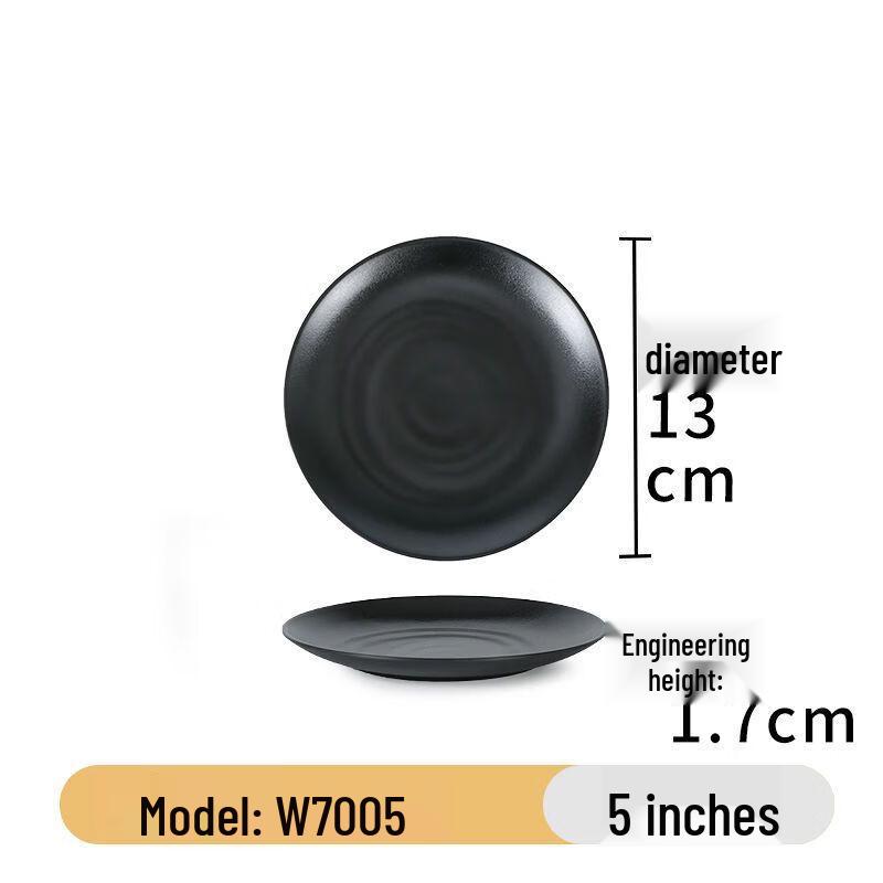 Heerli Melamine Black Dinner Plates (6-Pack)