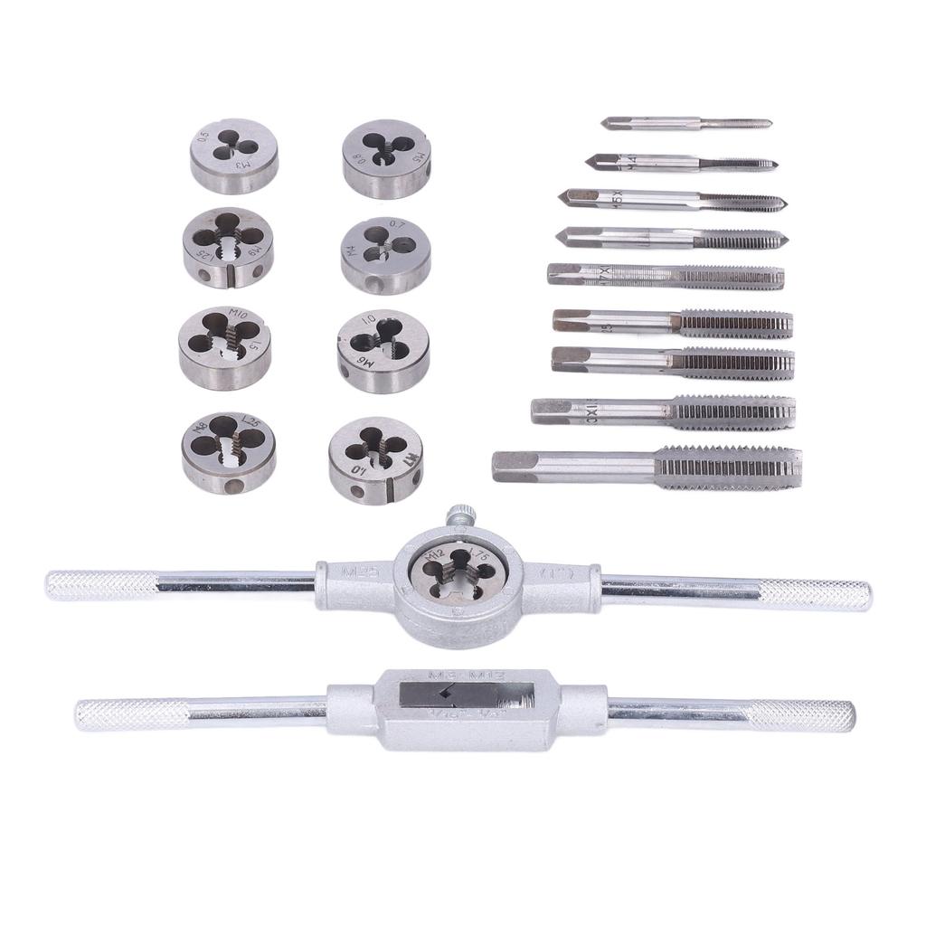 20Pcs Tap Die Set Tool Steel Car Repair Die Taps for Model Processing DIY Cast Iron Aluminum