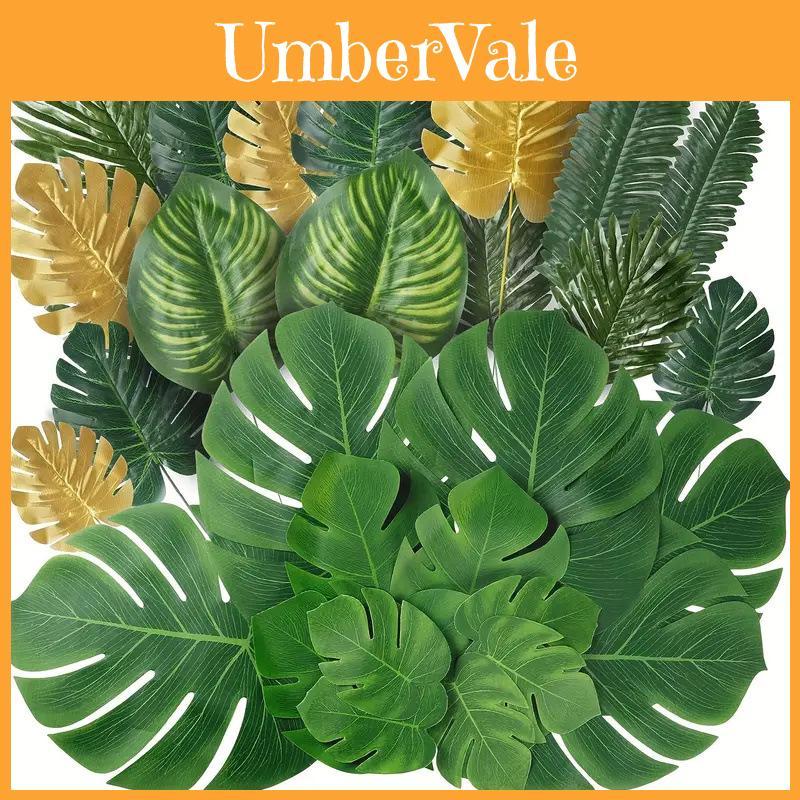Tropical Leaf Decor Collection With 8 Varieties For Wedding And Event Decorations