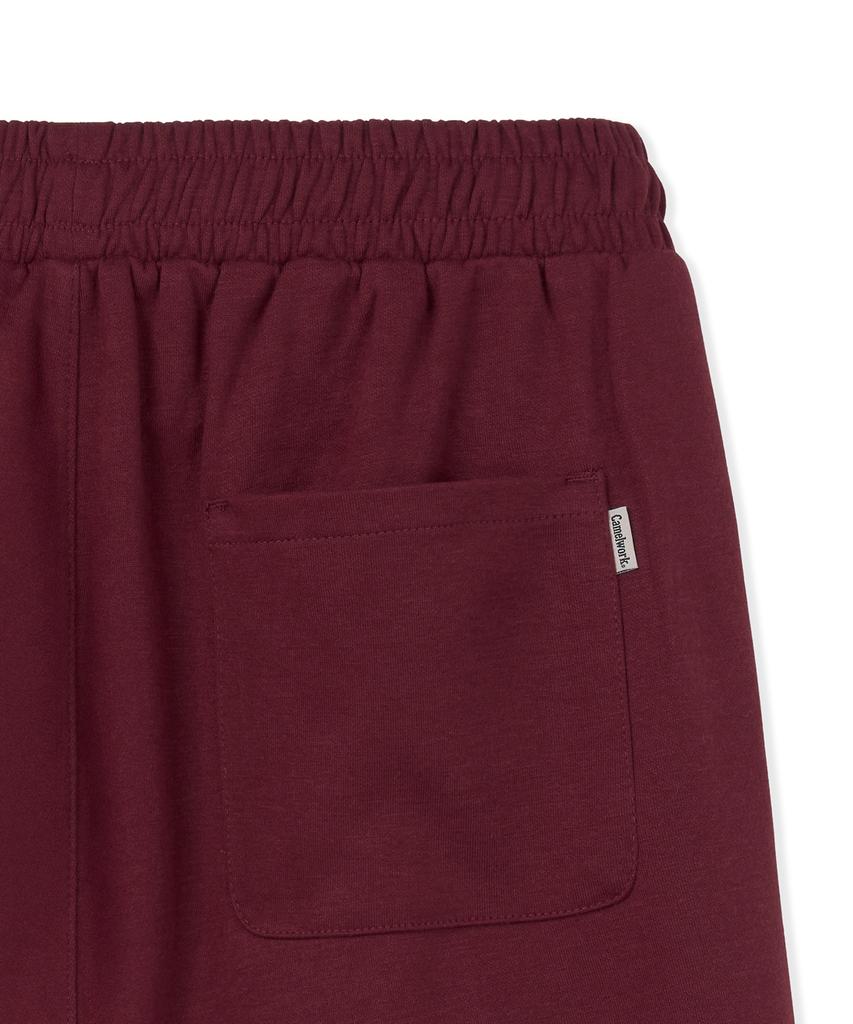 CAMEL WORK One-Pleat Wide Cargo Sweatpants (Burgundy)