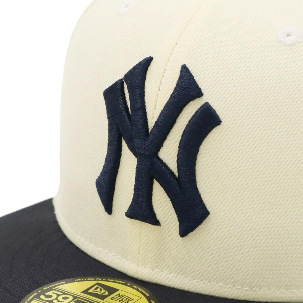New Era Newera Cap 59FIFTY 70823785 NER35C6581 MLB New York Yankees NY ChromeNavy White SIDE PATCH 2-Tone ONSPOTZ Special Order Men's Women's Hat