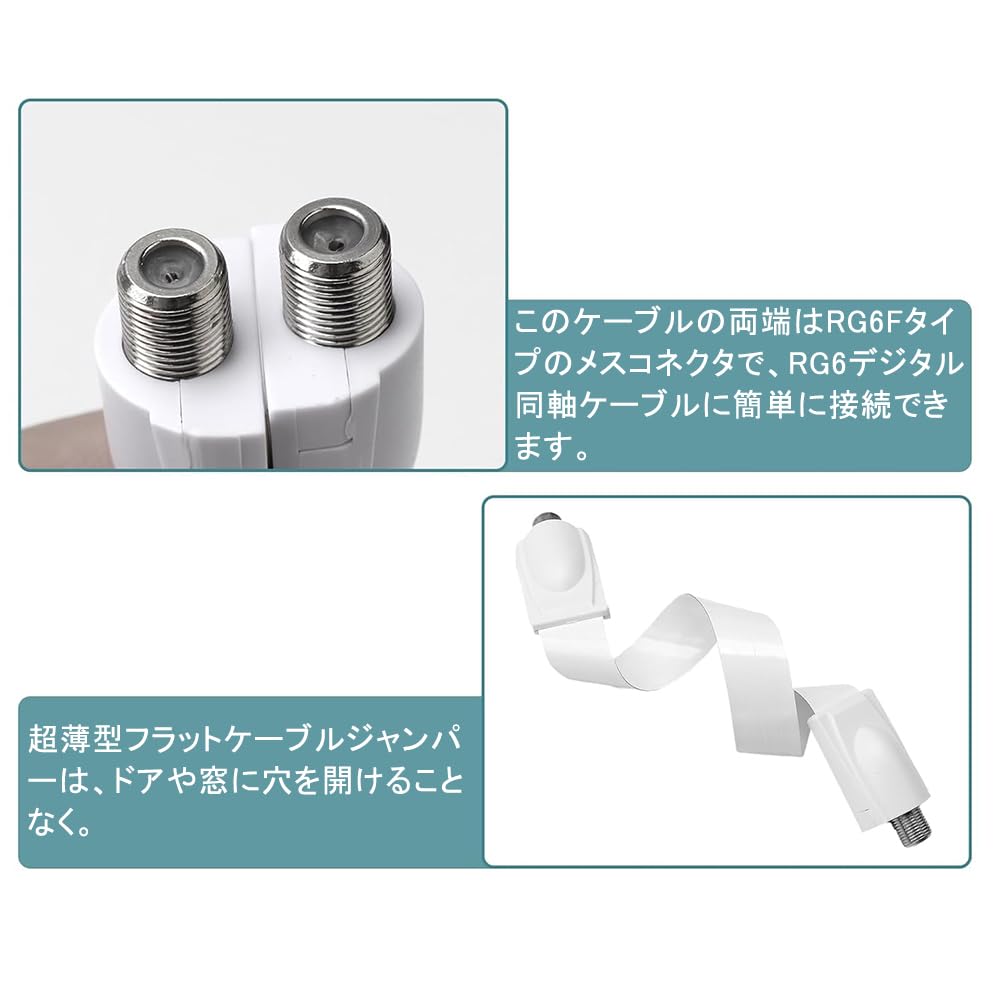 DFsucces Coaxial Flat Cable Bendable TV Cable Antenna Cable Extension