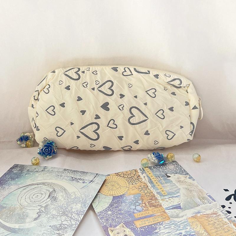 Pencil Case Fashionable Love Pencil Case Large Capacity Stationery Storage Bag Soft Pen Bag Multifunctional Learning Supplies