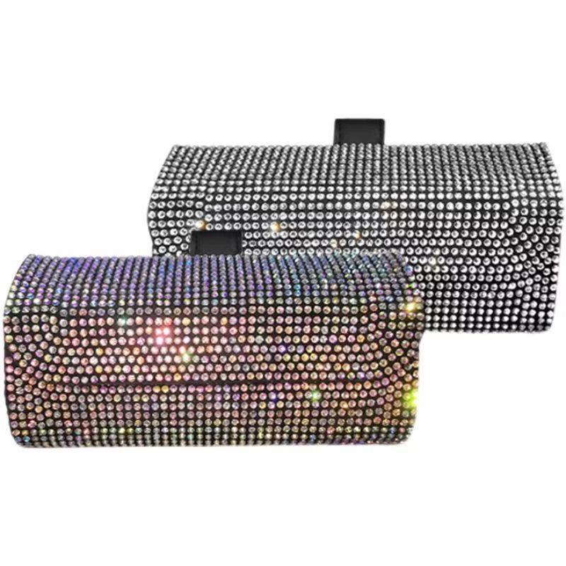 Bling Car Sunglasses Holder Sun Visor Glasses Storage Box Crystal Decor for Modern Car Interiors
